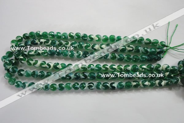 CAG4698 15.5 inches 8mm faceted round tibetan agate beads wholesale