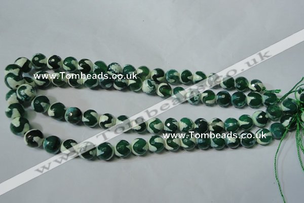 CAG4701 15.5 inches 10mm faceted round tibetan agate beads wholesale