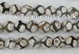 CAG4705 15 inches 8mm faceted round tibetan agate beads wholesale