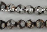 CAG4706 15 inches 10mm faceted round tibetan agate beads wholesale