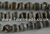 CAG4722 15 inches 6mm faceted round tibetan agate beads wholesale