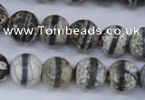 CAG4725 15 inches 12mm faceted round tibetan agate beads wholesale