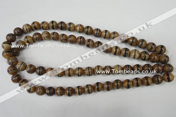 CAG4742 15 inches 10mm round tibetan agate beads wholesale