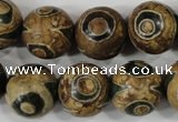 CAG4750 15 inches 16mm round tibetan agate beads wholesale