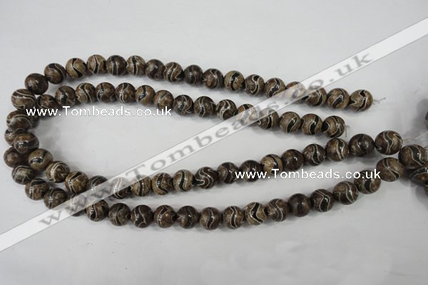 CAG4752 15 inches 10mm round tibetan agate beads wholesale