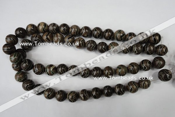 CAG4754 15 inches 14mm round tibetan agate beads wholesale