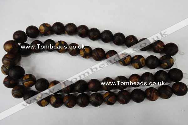 CAG4767 15 inches 14mm round tibetan agate beads wholesale