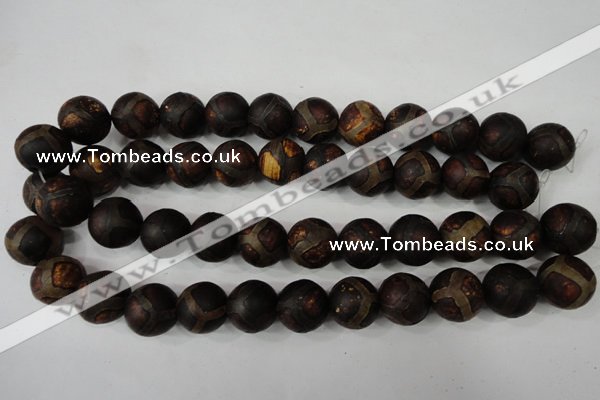 CAG4768 15 inches 16mm round tibetan agate beads wholesale