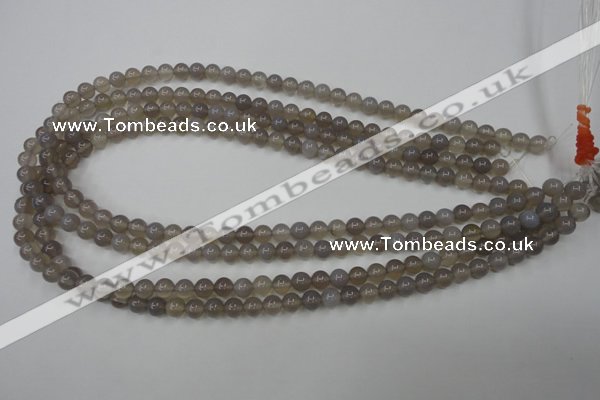 CAG4770 15 inches 6mm round grey agate beads wholesale