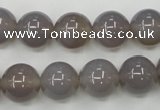 CAG4773 15 inches 12mm round grey agate beads wholesale
