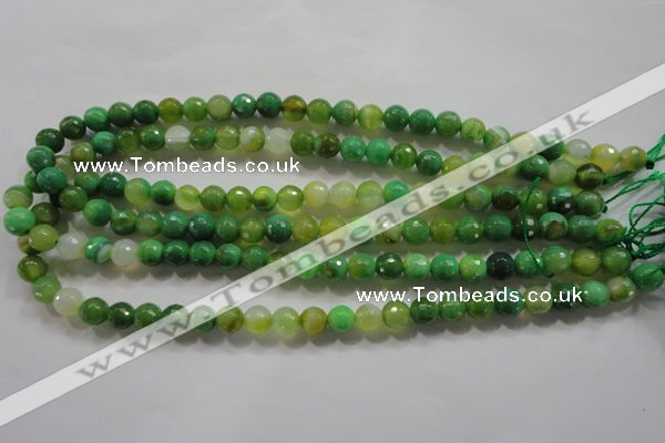 CAG4781 15.5 inches 8mm faceted round fire crackle agate beads