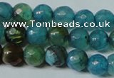 CAG4786 15.5 inches 6mm faceted round fire crackle agate beads