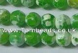 CAG4790 15.5 inches 6mm faceted round fire crackle agate beads