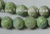 CAG4792 15.5 inches 12mm faceted round fire crackle agate beads