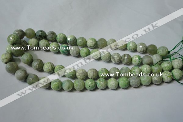 CAG4792 15.5 inches 12mm faceted round fire crackle agate beads