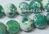 CAG4795 15.5 inches 14mm faceted round fire crackle agate beads