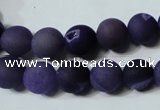 CAG4796 15.5 inches 10mm round matte druzy agate beads wholesale