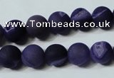 CAG4797 15.5 inches 12mm round matte druzy agate beads wholesale