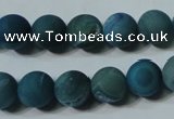 CAG4799 15.5 inches 10mm round matte druzy agate beads wholesale