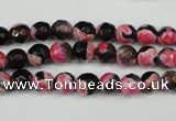 CAG4801 15 inches 6mm faceted round fire crackle agate beads