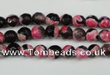 CAG4801 15 inches 6mm faceted round fire crackle agate beads
