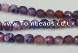 CAG4802 15 inches 6mm faceted round fire crackle agate beads