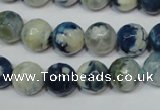 CAG4807 15 inches 10mm faceted round fire crackle agate beads