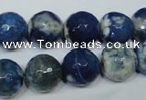 CAG4808 15 inches 12mm faceted round fire crackle agate beads