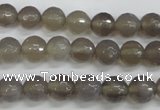 CAG4826 15 inches 8mm faceted round grey agate beads wholesale