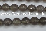 CAG4827 15 inches 10mm faceted round grey agate beads wholesale