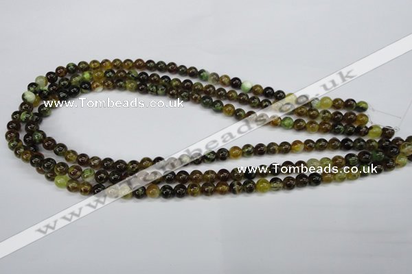 CAG4831 15 inches 6mm round dragon veins agate beads wholesale