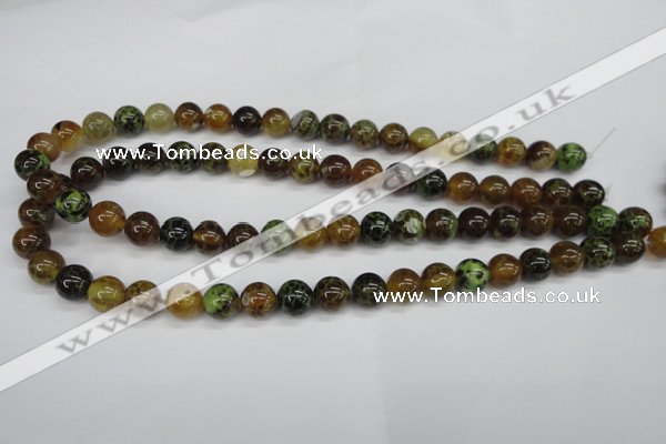 CAG4833 15 inches 10mm round dragon veins agate beads wholesale