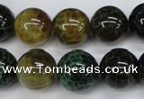 CAG4835 15 inches 14mm round dragon veins agate beads wholesale