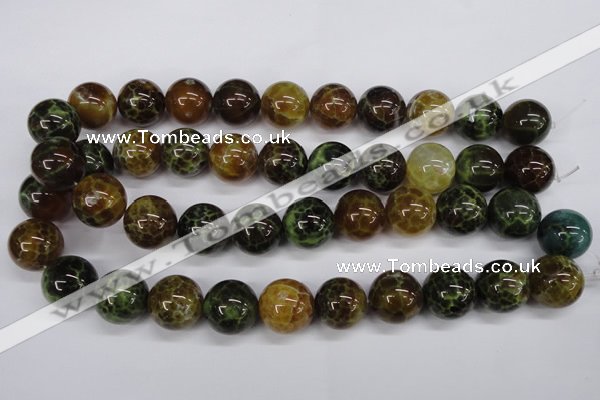 CAG4836 15 inches 16mm round dragon veins agate beads wholesale