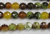 CAG4842 15 inches 8mm faceted round dragon veins agate beads