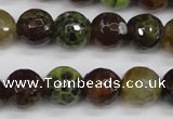 CAG4844 15 inches 12mm faceted round dragon veins agate beads
