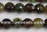 CAG4844 15 inches 12mm faceted round dragon veins agate beads