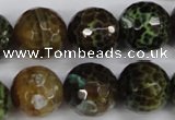 CAG4846 15 inches 16mm faceted round dragon veins agate beads