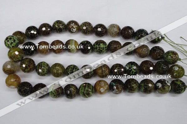 CAG4846 15 inches 16mm faceted round dragon veins agate beads