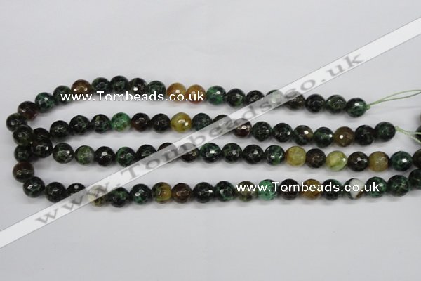 CAG4853 15 inches 10mm faceted round dragon veins agate beads