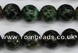 CAG4854 15 inches 12mm faceted round dragon veins agate beads