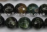 CAG4856 15 inches 16mm faceted round dragon veins agate beads