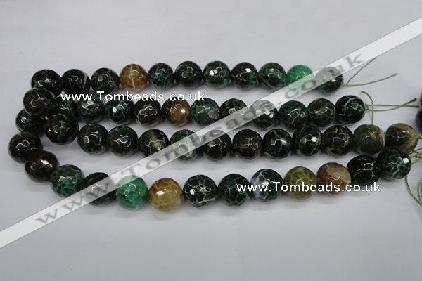 CAG4856 15 inches 16mm faceted round dragon veins agate beads