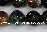 CAG4857 15 inches 18mm faceted round dragon veins agate beads