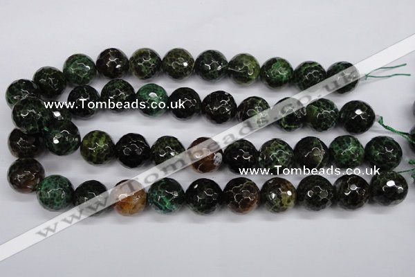 CAG4857 15 inches 18mm faceted round dragon veins agate beads