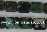 CAG4871 15 inches 14*14mm faceted square fire crackle agate beads