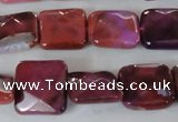 CAG4874 15 inches 14*14mm faceted square fire crackle agate beads