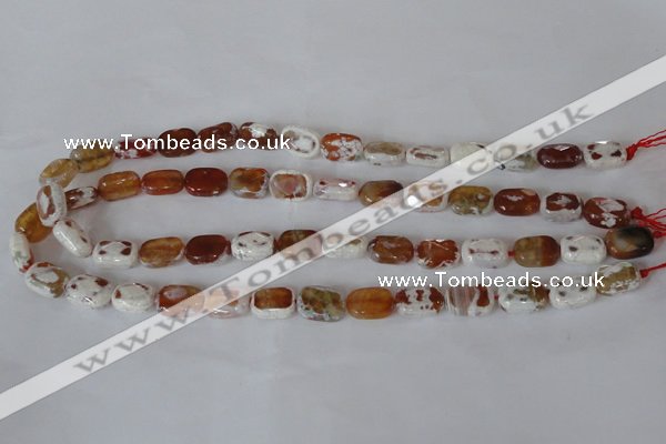 CAG4879 15 inches 10*14mm faceted rectangle fire crackle agate beads