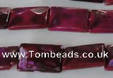 CAG4880 15 inches 13*18mm faceted rectangle fire crackle agate beads