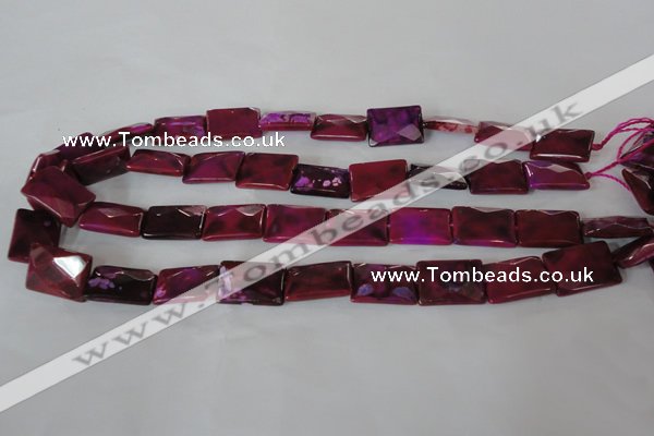 CAG4880 15 inches 13*18mm faceted rectangle fire crackle agate beads